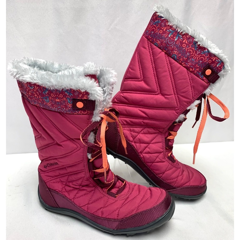 Womens Columbia Minx Mid iii Boots Winter Snow Omni Heat Raspberry Pink Size 6
